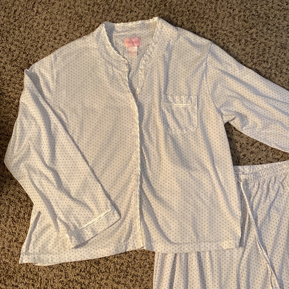 2 Pc Pink Label Tony Dot Fabric Pajamas - Picture 2 of 6